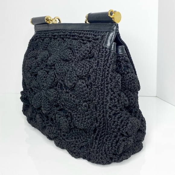 Dolce & Gabbana ‘Miss Sicily’ Crochet/Leather 2-Way Satchel - Picture 6 of 13